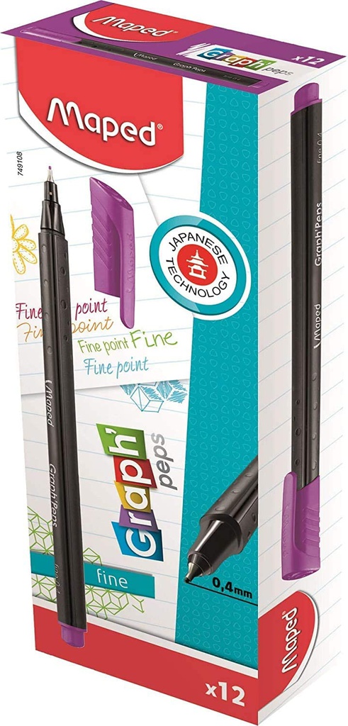 Graph'Peps Fineliner Purple Sweety Bx=12