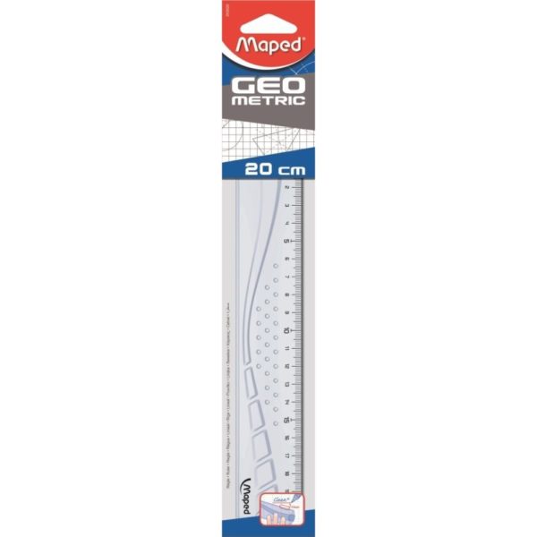 Ruler 20cm Geometric Flat