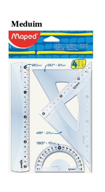 Ruler 20cm Cristal Med. 4pcSet