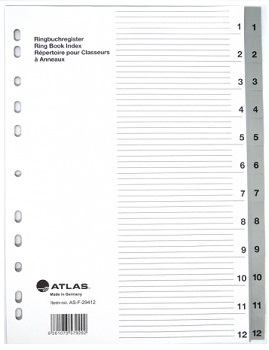 Plastic Divider A4 1-12 Bx=25