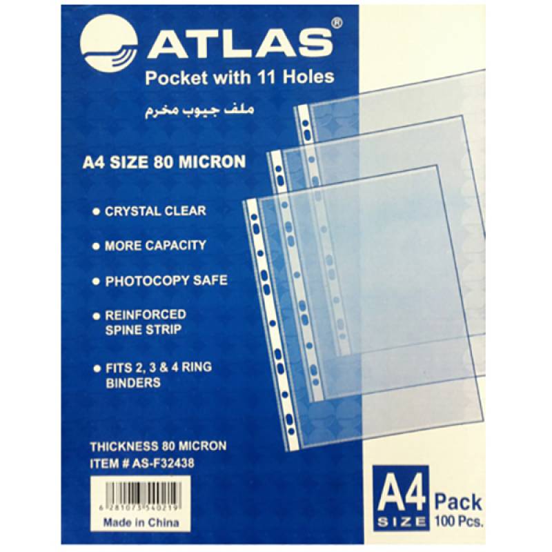 Glass Clear Pockt PP A4 Pk=20p