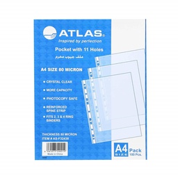 [AS-F32438] Glas Clr Pokt PP 80m A4 Bx=100Atlas